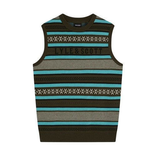 Front - Lyle & Scott Mens Knitted Regular Vest Top