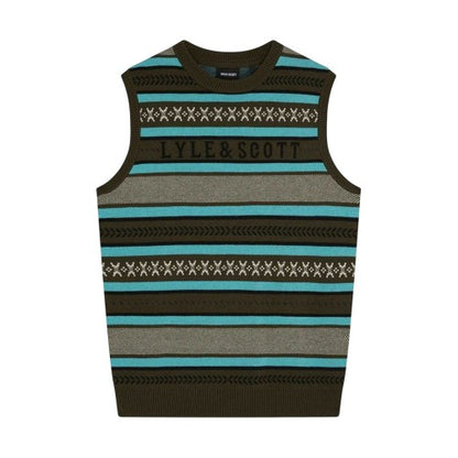 Front - Lyle & Scott Mens Knitted Regular Vest Top