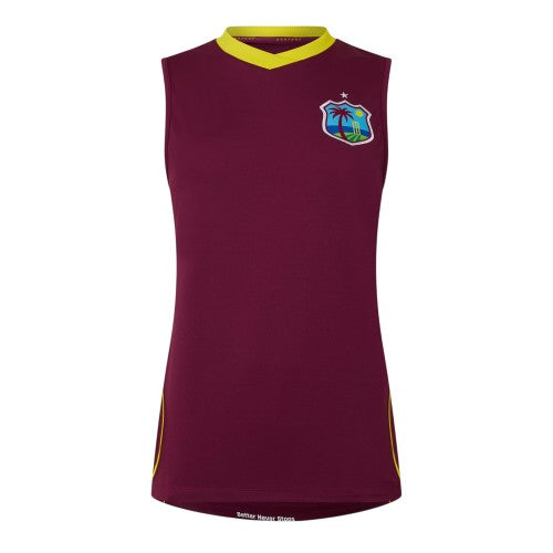 Front - Castore Womens/Ladies West Indies T20 Sleeveless Cricket Vest Top