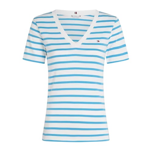 Front - Tommy Hilfiger Womens/Ladies Striped Cotton T-Shirt
