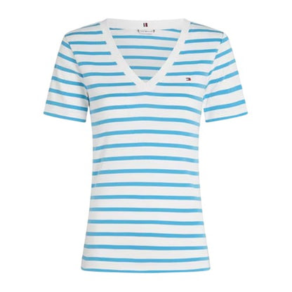 Front - Tommy Hilfiger Womens/Ladies Striped Cotton T-Shirt