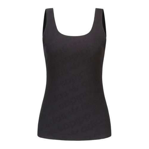 Front - Adidas Womens/Ladies All Over Logo Cotton Vest Top