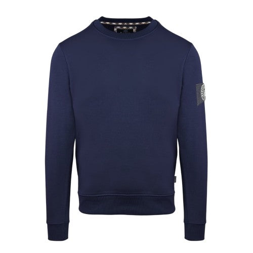 Front - Aquascutum Mens Patch Crew Neck Regular Long-Sleeved Sweatshirt