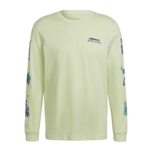 Front - Adidas Mens Stoked Graphic Print Cotton Regular Long-Sleeved T-Shirt