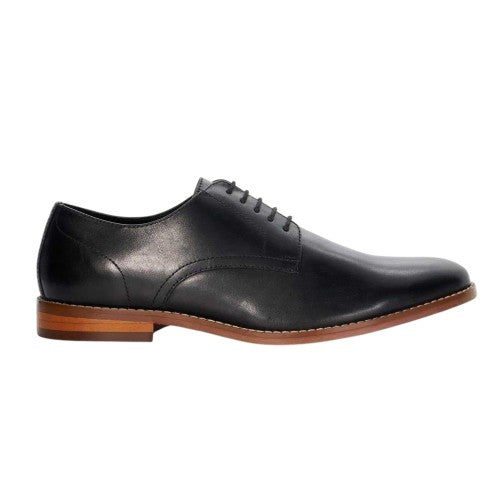 Front - Dune London Mens Solomon Leather Stack Heel Derby Shoes