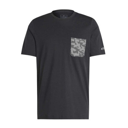 Front - Adidas Mens Puzzle Cotton Pocket T-Shirt
