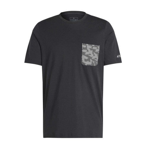 Front - Adidas Mens Puzzle Cotton Pocket T-Shirt