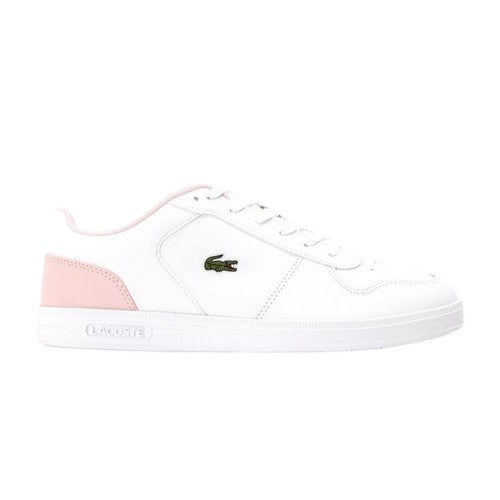 Front - Lacoste Womens/Ladies T-Clip Leather Low Cut Flat Trainers