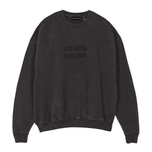 Front - LY Mens Punk Crew Neck Long-Sleeved Sweatshirt