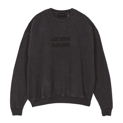 Front - LY Mens Punk Crew Neck Long-Sleeved Sweatshirt