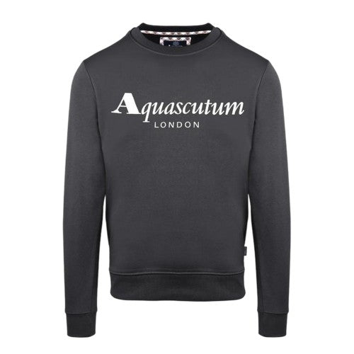 Front - Aquascutum Mens Lettering Crew Neck Sweatshirt