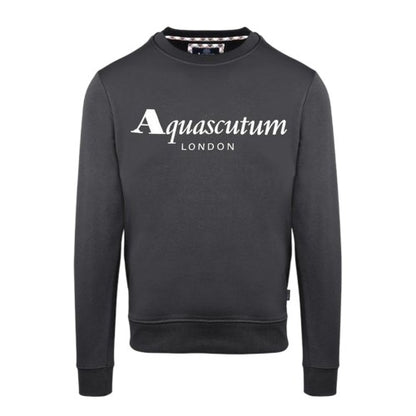 Front - Aquascutum Mens Lettering Crew Neck Sweatshirt