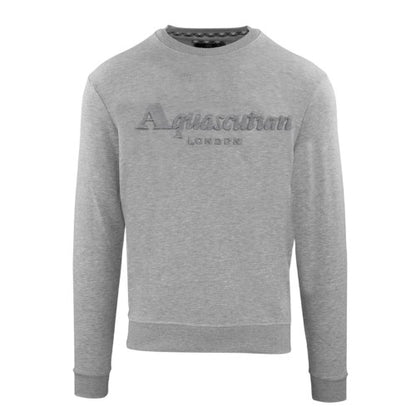 Front - Aquascutum Mens Rubberised Logo Crew Neck Long-Sleeved Sweatshirt