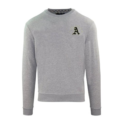 Front - Aquascutum Mens Embroidered Logo Crew Neck Long-Sleeved Sweatshirt