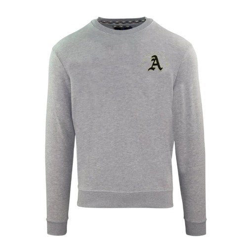 Front - Aquascutum Mens Embroidered Logo Crew Neck Long-Sleeved Sweatshirt