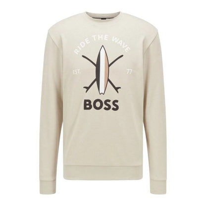 Front - Boss Mens Ride The Wave Logo Sweatshirt