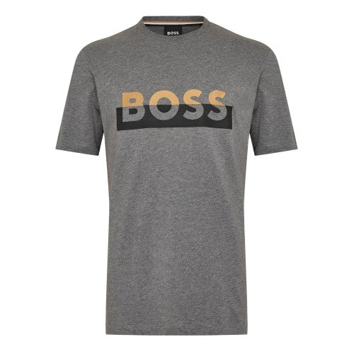 Front - Boss Mens Lettering Regular T-Shirt