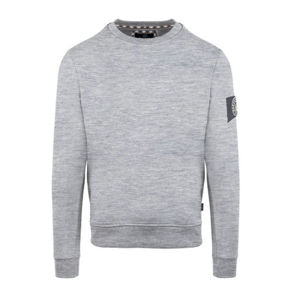 Front - Aquascutum Mens Patch Ribbed Collar Sweatshirt