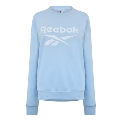 Front - Reebok Womens/Ladies Logo Crew Neck Crop Sweatshirt