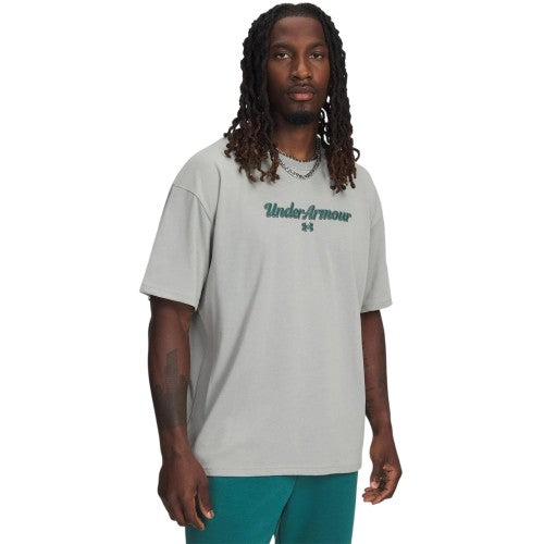 Front - Under Armour Mens Wordmark Heavyweight T-Shirt