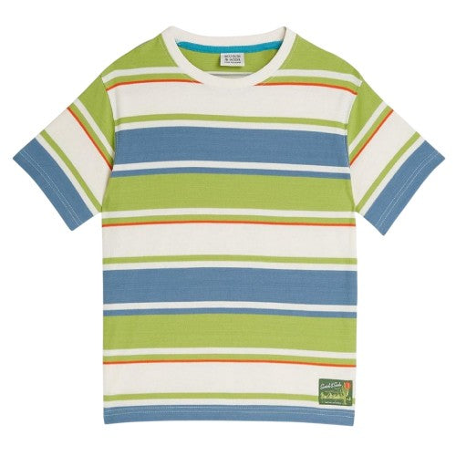 Front - Scotch Boys Striped Oversized T-Shirt