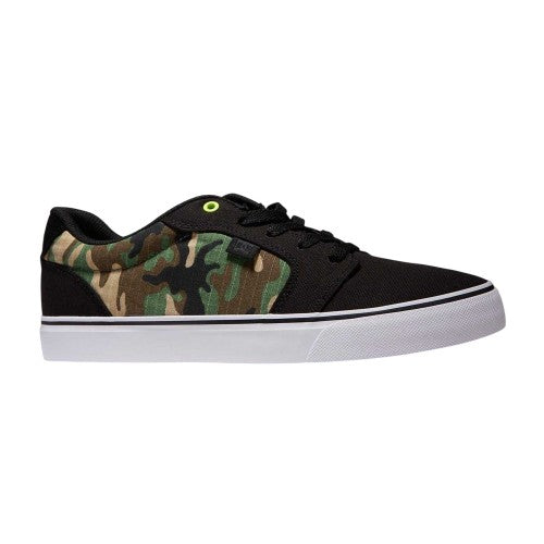 Front - DC Mens Anvil TX SE Camouflage Canvas Flat Skate Shoes
