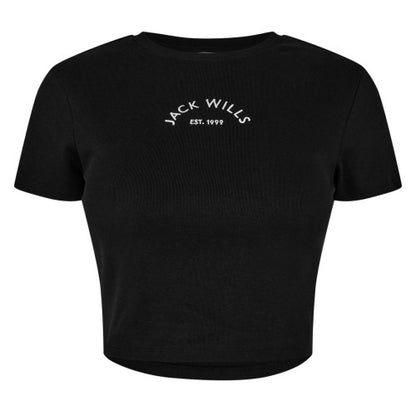 Front - Jack Wills Womens/Ladies 1 Cotton Crop T-Shirt