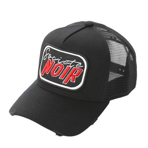 Front - Societe Noir Mens Logo Mesh Trucker Cap