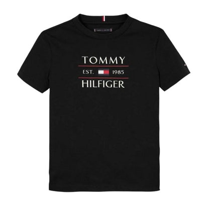 Front - Tommy Hilfiger Childrens/Kids Logo Regular Short-Sleeved T-Shirt