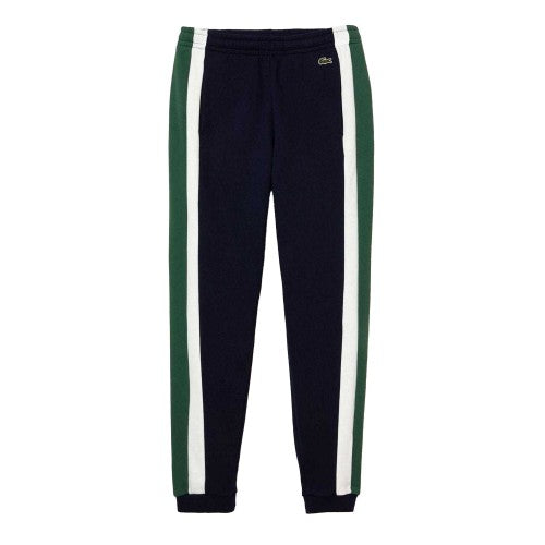 Front - Lacoste Mens Fleece Cut and Sew Panel Training Joggers
