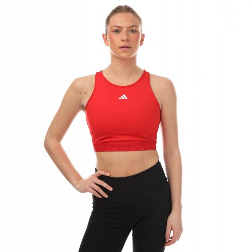 Front - Adidas Womens/Ladies Hyperglam Aeroready Crop Top