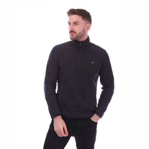 Front - Farah Mens Rush Quarter Zip Fleece Top