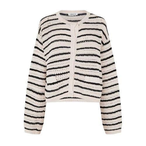 Front - Edited Womens/Ladies Ida Stripe Crochet Cardigan