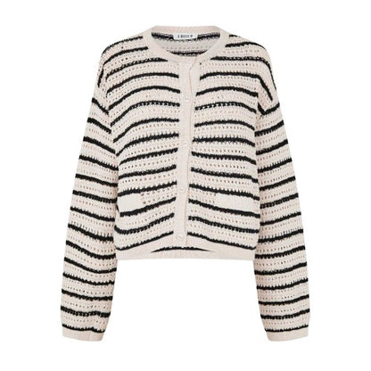 Front - Edited Womens/Ladies Ida Stripe Crochet Cardigan