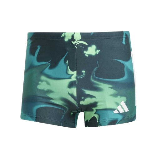 Front - Adidas Mens Graphic Print Snug Fit Swimming Trunks