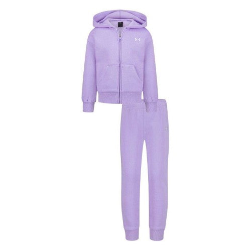 Front - Under Armour Girls Chest Logo Hoodie And Joggers Set Set
