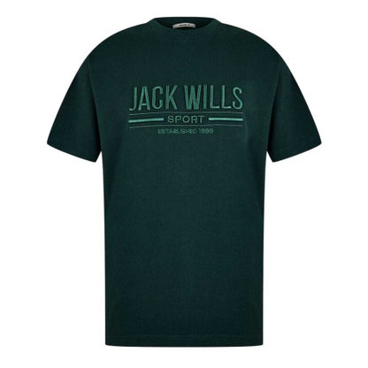 Front - Jack Wills Mens Embroidered Logo Regular T-Shirt
