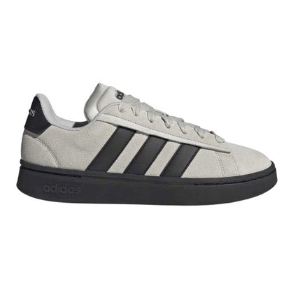Front - Adidas Mens Grand Court 3 Stripes Suede Trainers