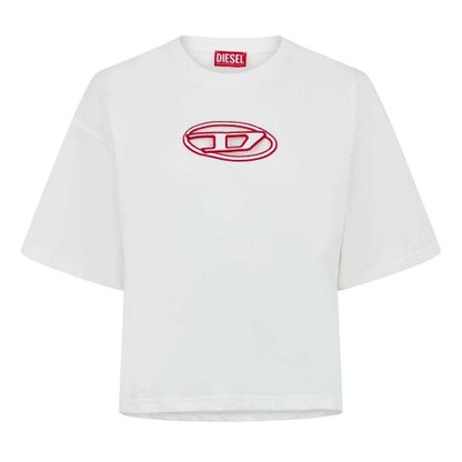 Front - Diesel Womens/Ladies Oval Logo Oversized Crop T-Shirt