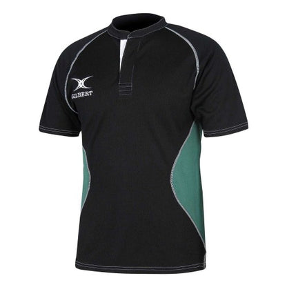 Front - Gilbert Mens Contrast Panel Regular Raglan Rugby Shirt