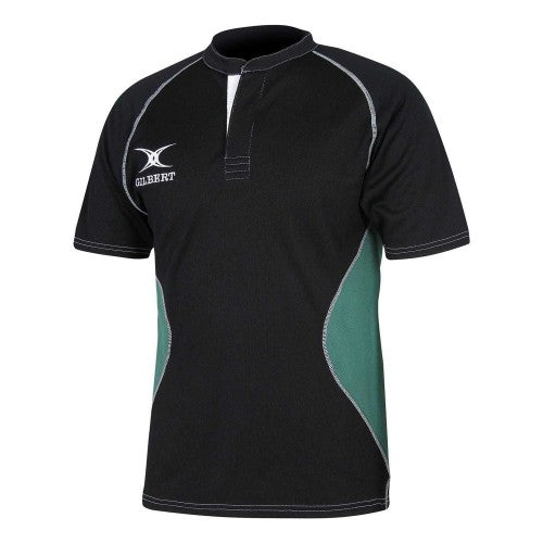Front - Gilbert Mens Contrast Panel Regular Raglan Rugby Shirt