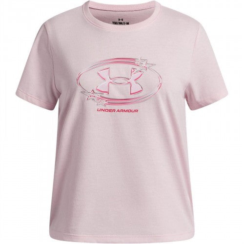Front - Under Armour Girls Star Logo Regular T-Shirt