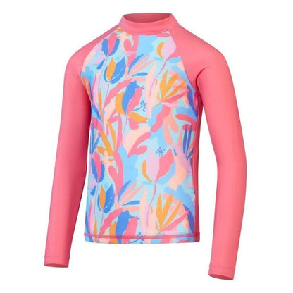 Front - Speedo Girls Regular Raglan Long-Sleeved T-Shirt