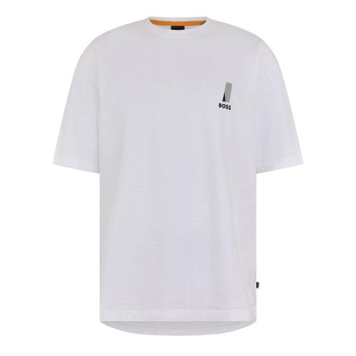 Front - Boss Mens Orange Graphic Print Regular T-Shirt