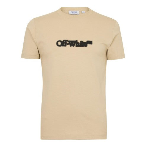 Front - Off White Mens Spray Logo Regular T-Shirt