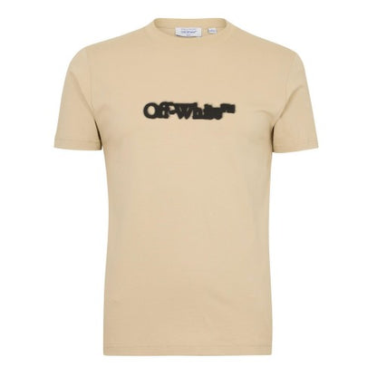 Front - Off White Mens Spray Logo Regular T-Shirt