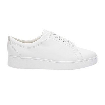Front - Fit Flop Womens/Ladies Rally Leather Platform Trainers