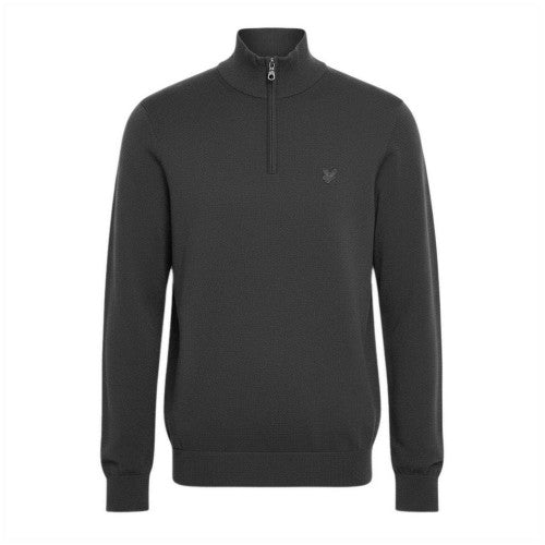Front - Lyle & Scott Mens Eagle Merino Wool Quarter Zip Jumper