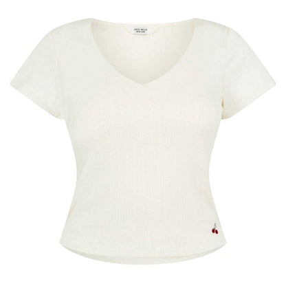 Front - Jack Wills Womens/Ladies Cropped V Neck T-Shirt