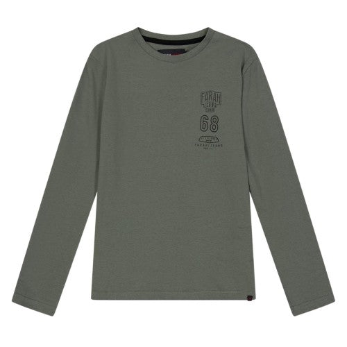 Front - Farah Childrens/Kids Stacked Logo Long-Sleeved T-Shirt